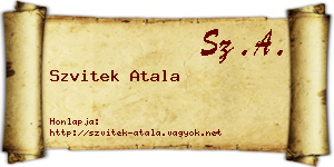 Szvitek Atala névjegykártya
